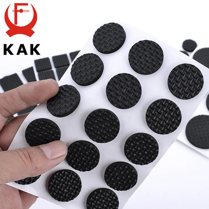 KAK Self-Adhesive Furniture Leg Felt Pads, Anti-Slip Rug Mat Bumper, 1-24PCS Chair Table Protector, Furniture Hardware Damper