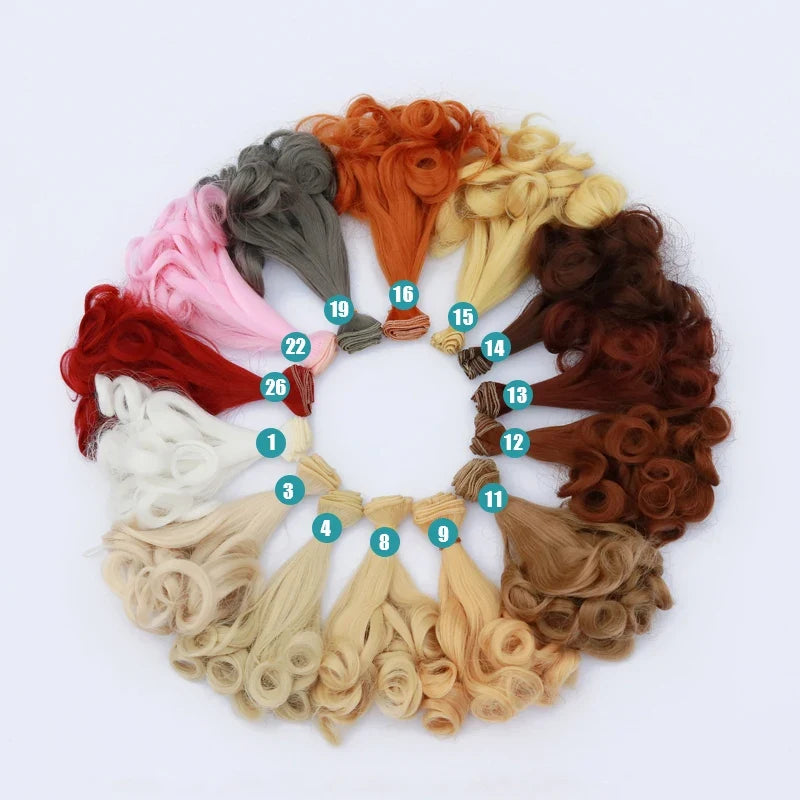 Msiredoll BJD Wig Accessories - Gradient Color Doll Hair for 1/3 1/4 1/6 1/12 DIY Wigs