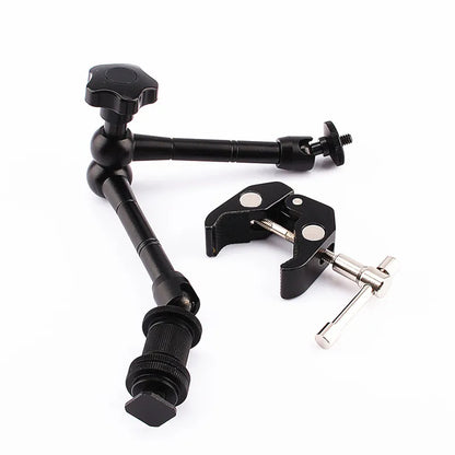 11" Adjustable Friction Articulating Magic Arm + Super Clamp Clip 2-in-1 for DSLR, LCD Monitor, LED Video Light, Camera Accessories