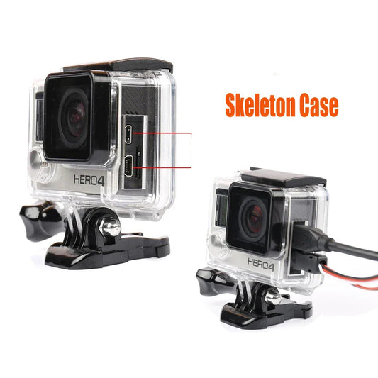 GoPro Hero 3+/4 Open Side Protective Housing Case – Skeleton Shell Cover with Lens Mount for FPV & HDMI Access Action Camera Accessories