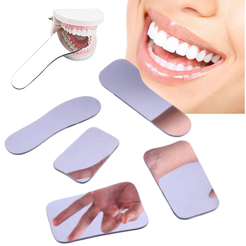 5pcs Dentistry Orthodontic Double-Sided Mirrors – Glass Intra Oral Reflector Photography Tools