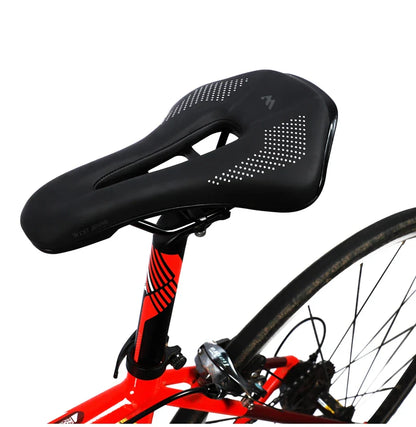 WEST BIKING Bicycle Saddle — Comfortable Hollow PU Leather Bike Seat | Wear-Resistant Road Cycling Cushion