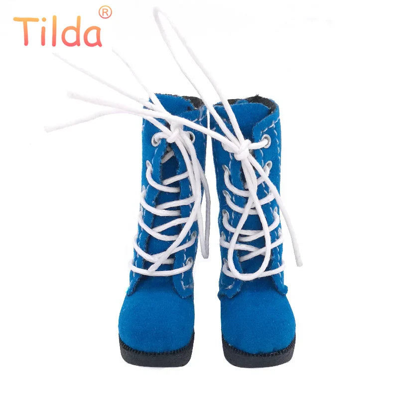 Tilda 3.2cm Doll Boots — 1/6 Mini Leather Shoes for Blythe, Azone & BJD Dolls