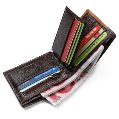 GUBINTU Genuine Leather Men's Wallet: Coin Pocket Zipper Real Leather Wallet - High-Quality Male Purse with Eagle cartera Design