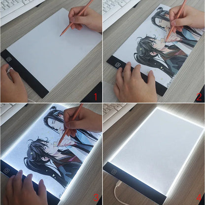 A4 Dimmable LED Drawing Copy Pad Board - Educational Children's Toy for Painting & Creativity - Unique Gifts for Kids' Growth and Playmates