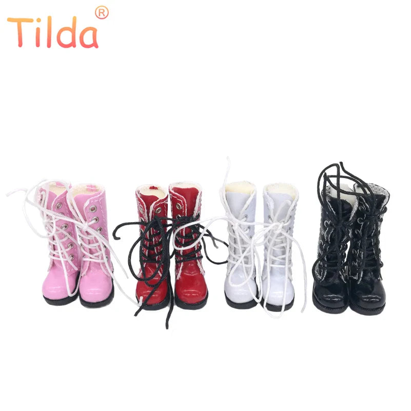 Tilda 3.2cm Doll Boots — 1/6 Mini Leather Shoes for Blythe, Azone & BJD Dolls