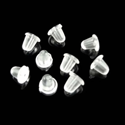 100pcs 5mm Clear Silicone Earring Backs – Soft Rubber Safety Round Stopper Jewelry DIY Accessories Replacement