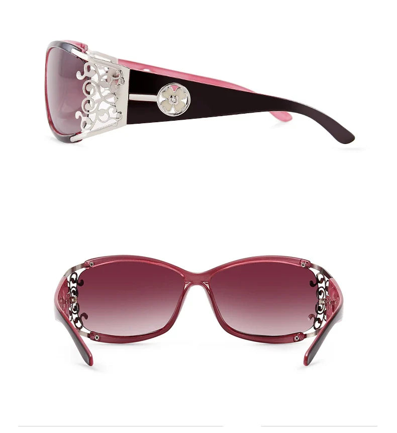 PARZIN Luxury Women’s Sunglasses – Designer Vintage Polarized Driving Shades with Hollow Lace