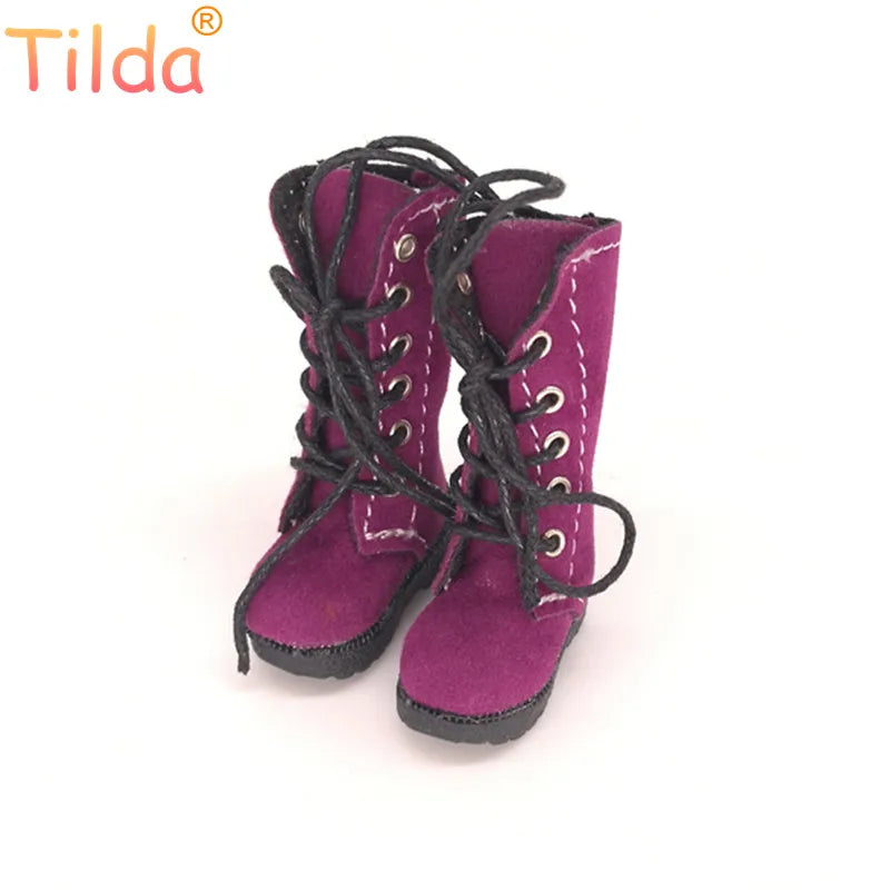 Tilda 3.2cm Doll Boots — 1/6 Mini Leather Shoes for Blythe, Azone & BJD Dolls