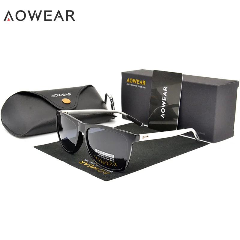 AOWEAR HD Night Vision Glasses – Polarized Yellow Lens Sunglasses for Men, Safe Driving Goggles