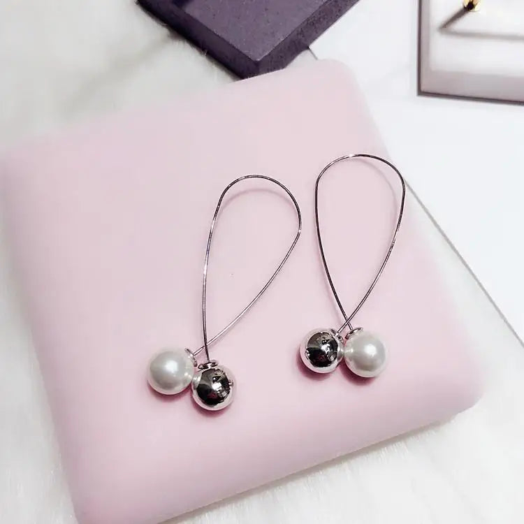 Fashion Pearl Bean Crystal Earrings for Women & Girls – Elegant Everyday Jewelry