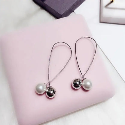Fashion Pearl Bean Crystal Earrings for Women & Girls – Elegant Everyday Jewelry
