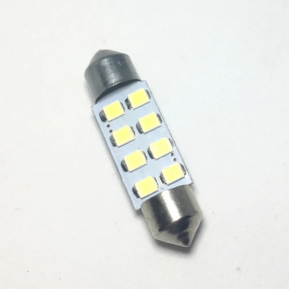 Festoon LED Car Interior Light – 8SMD 1210, 31-41mm Dome Reading Bulb, 12V White