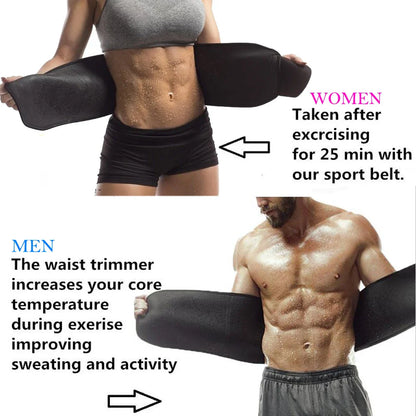 Men’s Waist Trimmer Belt — Neoprene Tummy Control Body Shaper with Sweat Wrap & Lumbar Support