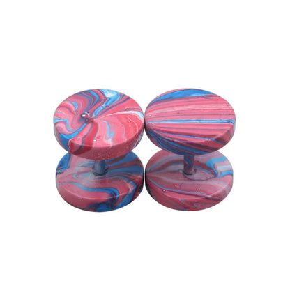 Stainless Steel Stud Earrings & Ear Plugs — Faux Punk Barbell Tunnels, Fake Piercing Gauges for Men & Women Body Jewelry