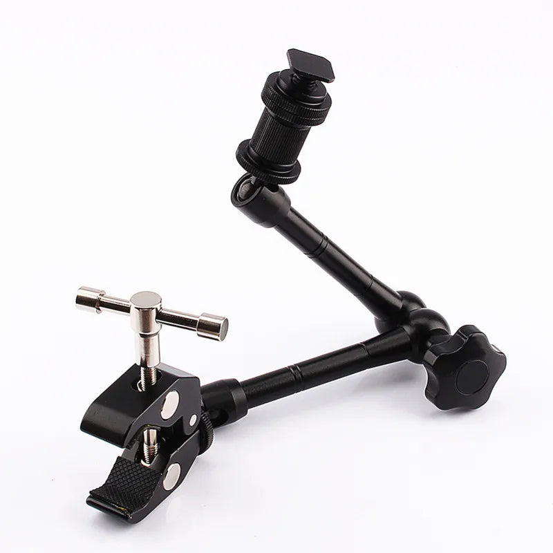 11" Adjustable Friction Articulating Magic Arm + Super Clamp Clip 2-in-1 for DSLR, LCD Monitor, LED Video Light, Camera Accessories