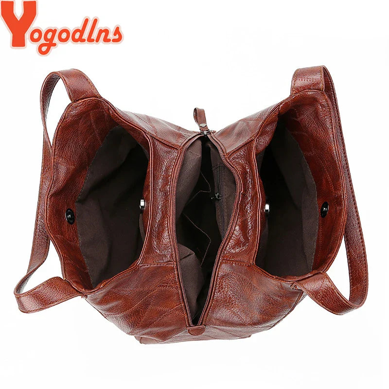 Yogodlns Vintage Women's Handbag - Designer Luxury Shoulder Tote, Fashion Brand Top-Handle Bag