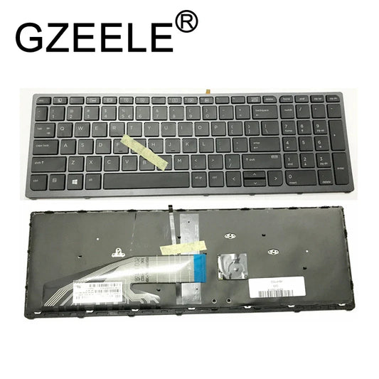 HP ZBook 15 G3/G4 & 17 G3/G4 Backlit Replacement Keyboard – AR/RU/US Layout with Frame (9Z.NCGBC.001 NSK-C87C-01) for Laptop Repair and Upgrade