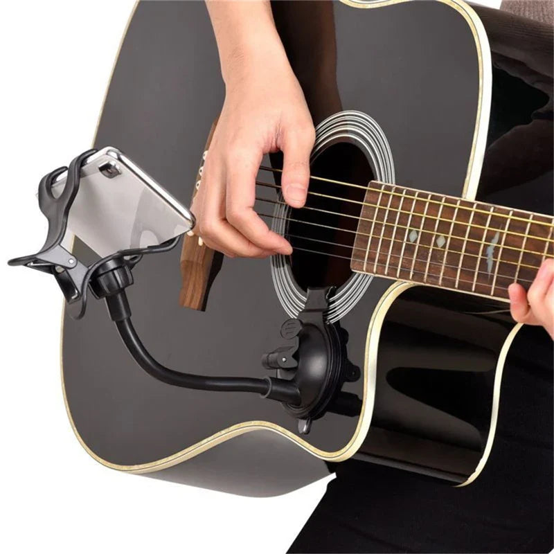 Guitar Phone Holder Stand — Street Singing & Song Lyrics Mobile Car Suction Cup Support
