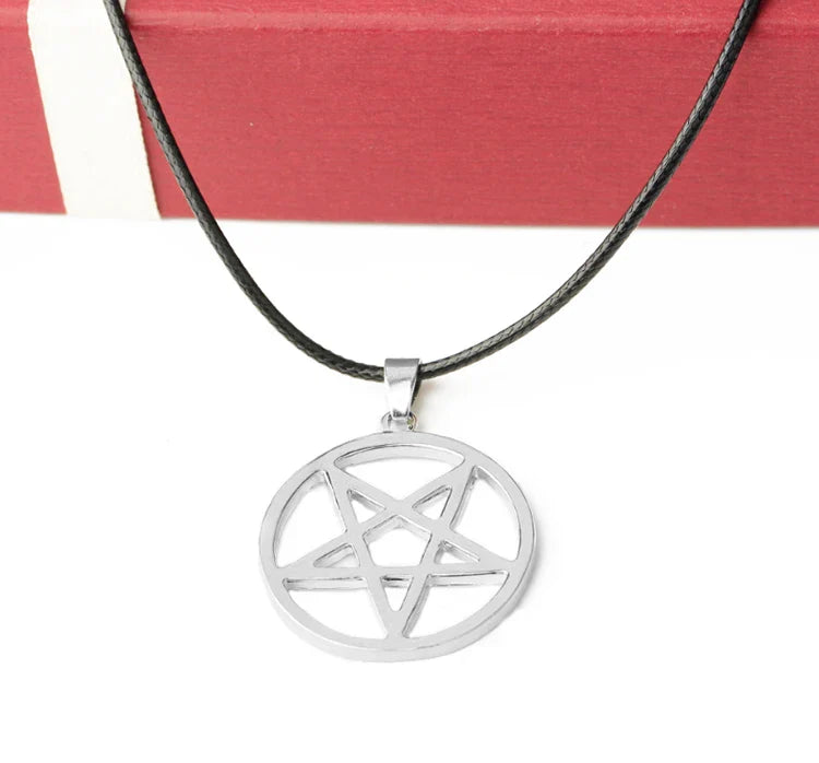 Fashion Black Butler Pentacle Necklace - Pentagram Lucifer Satan Logo Pendant for Men & Women