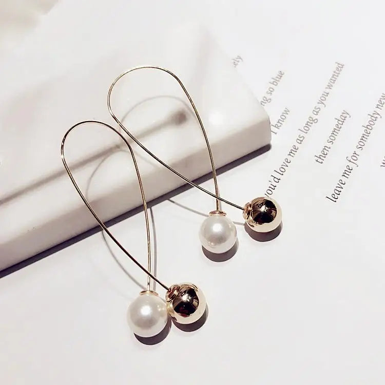 Fashion Pearl Bean Crystal Earrings for Women & Girls – Elegant Everyday Jewelry