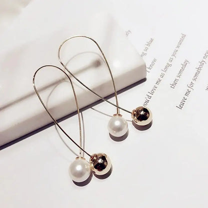 Fashion Pearl Bean Crystal Earrings for Women & Girls – Elegant Everyday Jewelry