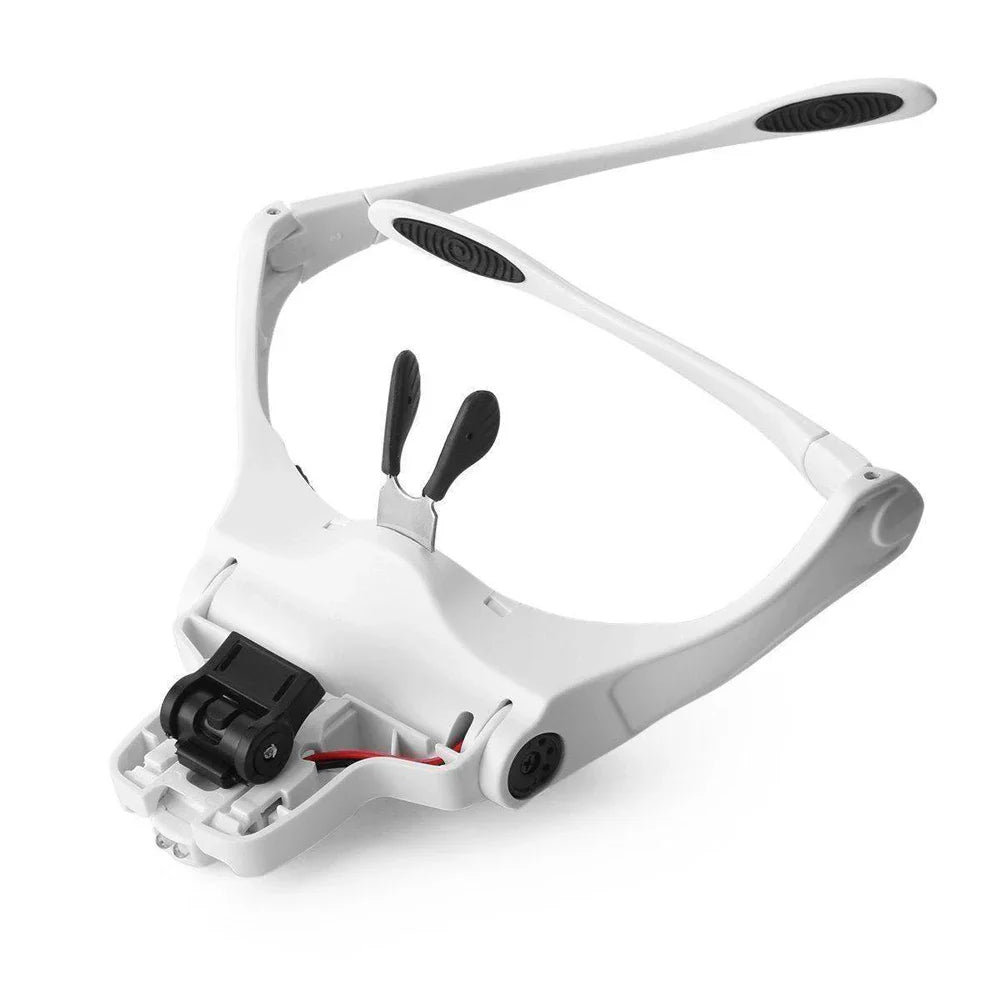 Magnifying Glasses with LED Light - Head Loupe Jeweler Headband Magnifier, Optical Glass Tool for Repair & Reading