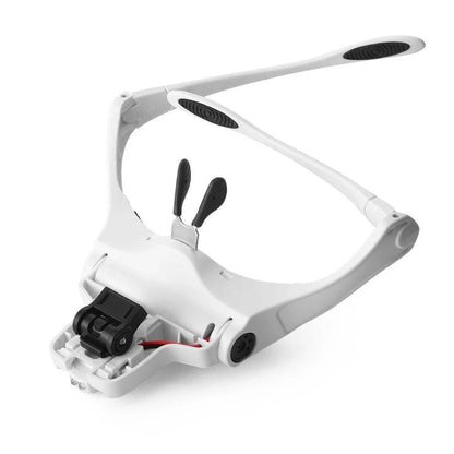 Magnifying Glasses with LED Light - Head Loupe Jeweler Headband Magnifier, Optical Glass Tool for Repair & Reading