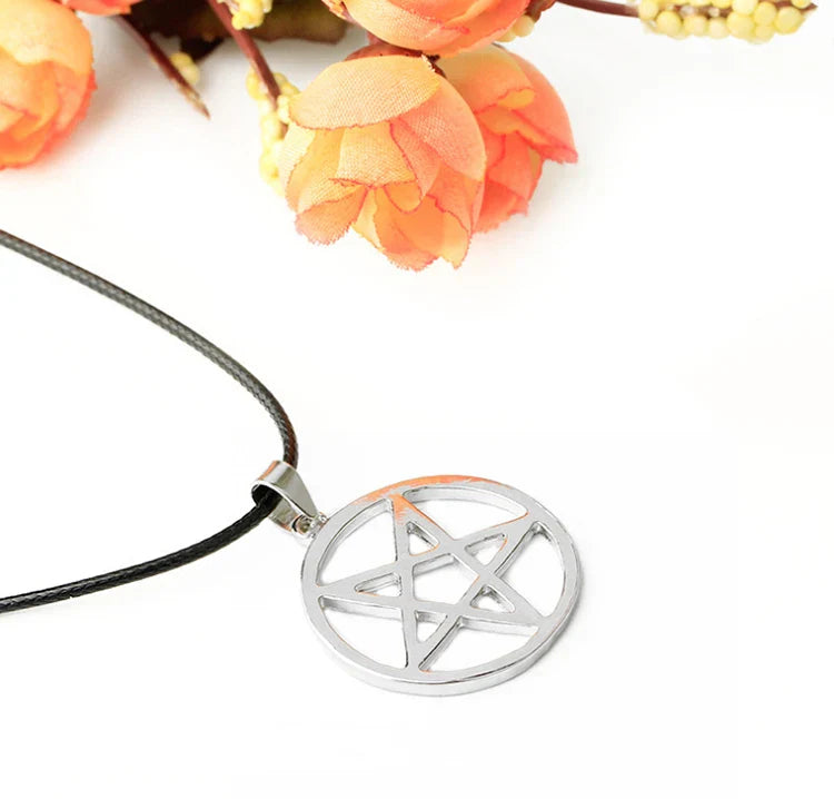Fashion Black Butler Pentacle Necklace - Pentagram Lucifer Satan Logo Pendant for Men & Women