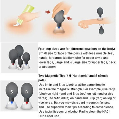 12pcs Magnetic Vacuum Cupping Set – TCM Suction Cups for Acupressure, Back Pain Relief & Body Massage Therapy