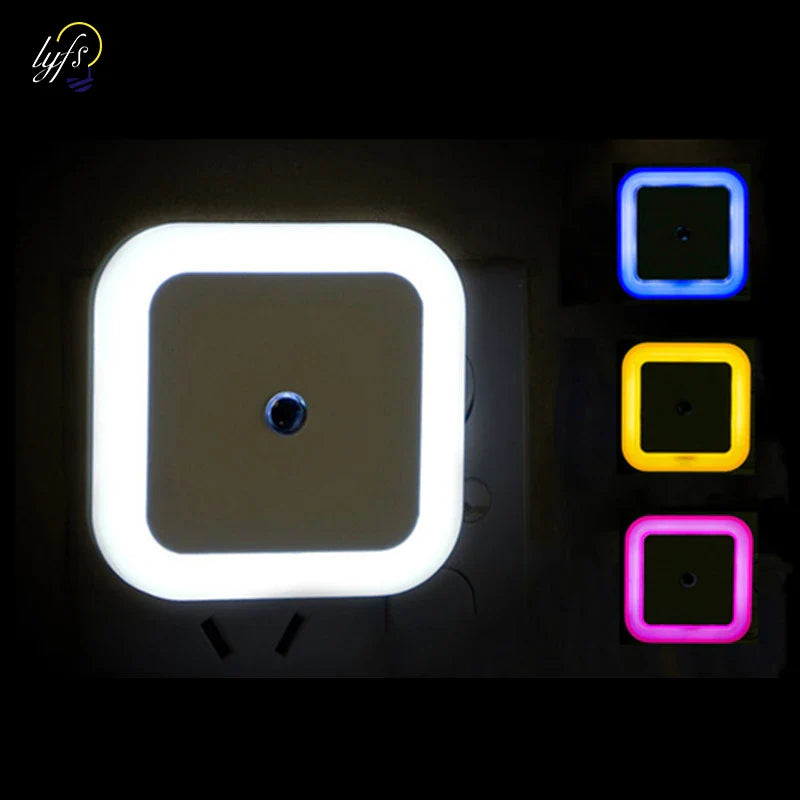Mini Wireless Sensor LED Night Light – EU/US Plug, Square Design, Ideal for Baby, Children, Living Room, Bedroom, and Corridor