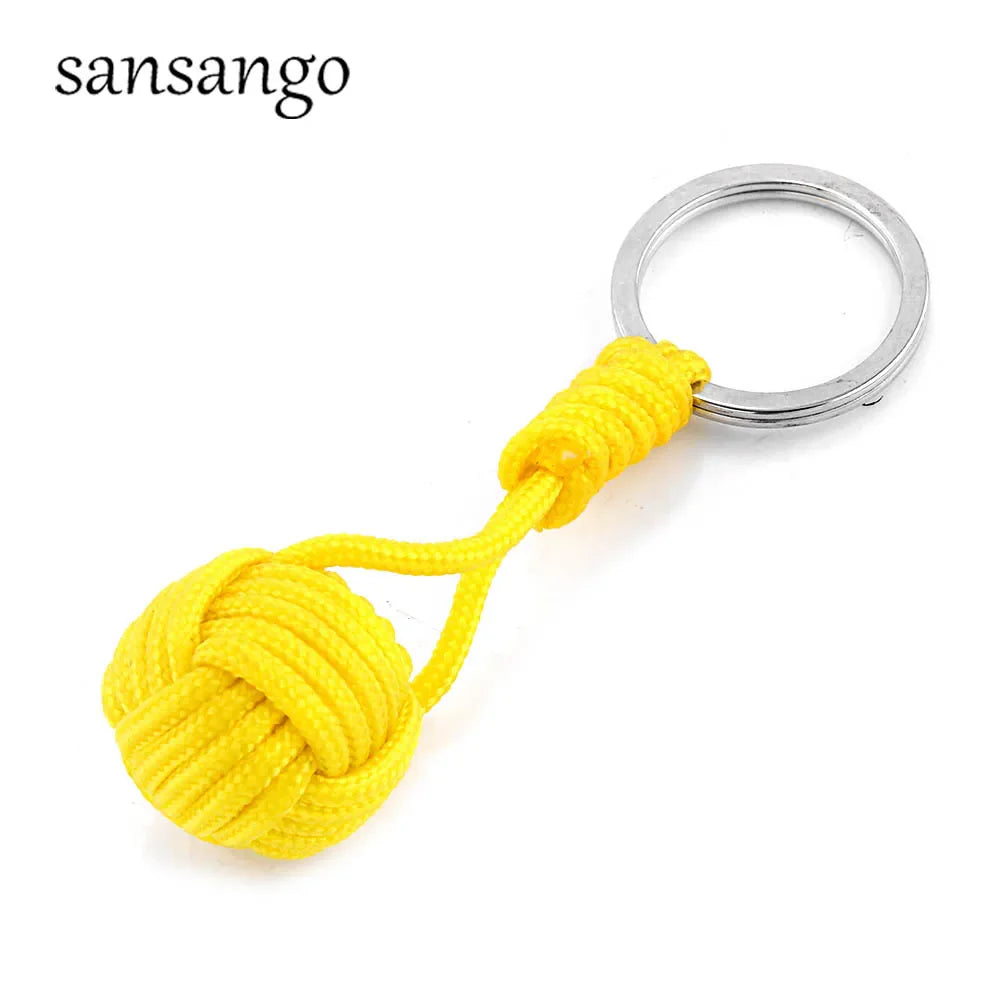 Woven Paracord Lanyard Keychain – Outdoor Survival Tactical Military Parachute Rope with Ball Pendant Keyring
