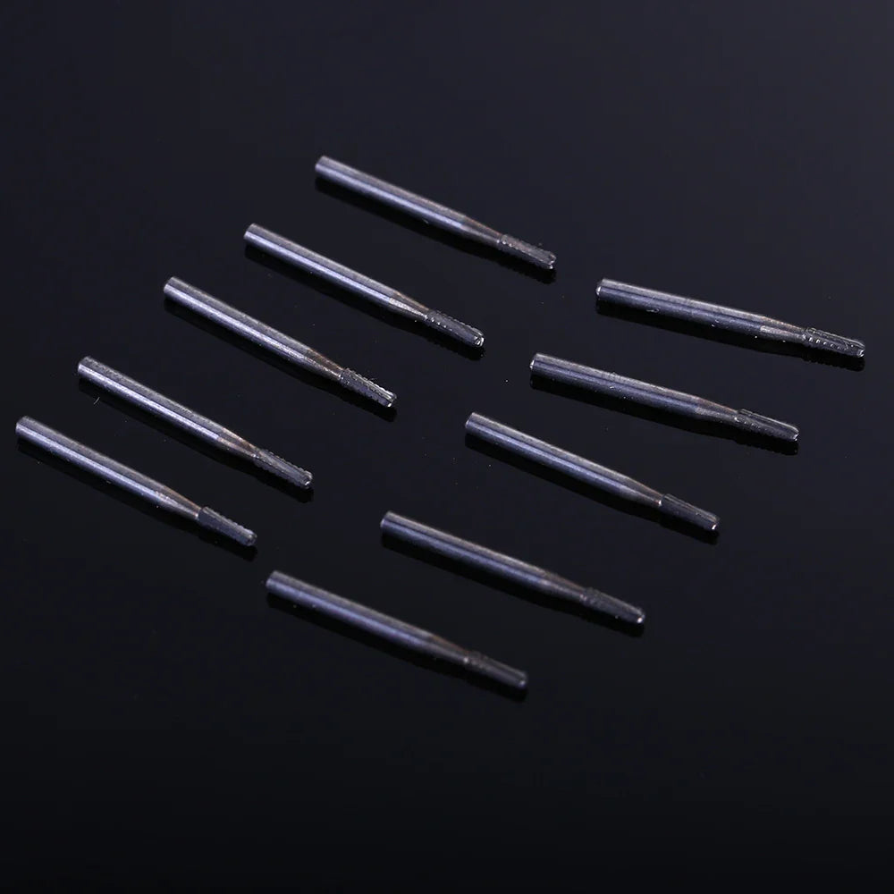 10pcs Dental Broken Crown Needles - Endodontic Silver & Gold Plated Handle, 1957# & 1958# for Crown Repair