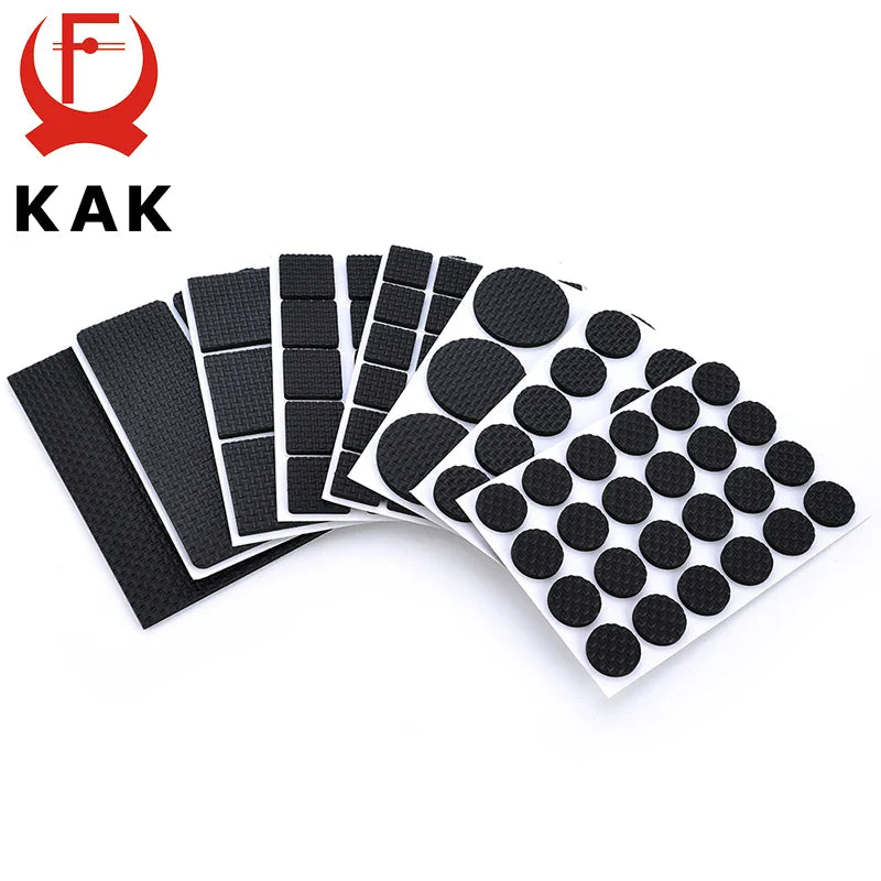 KAK Self-Adhesive Furniture Leg Felt Pads, Anti-Slip Rug Mat Bumper, 1-24PCS Chair Table Protector, Furniture Hardware Damper