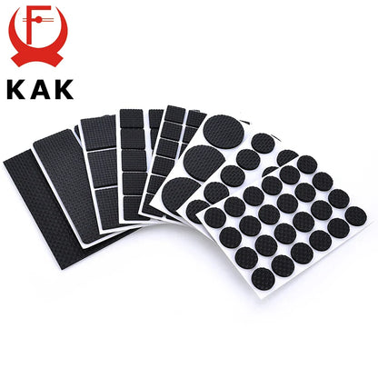 KAK Self-Adhesive Furniture Leg Felt Pads, Anti-Slip Rug Mat Bumper, 1-24PCS Chair Table Protector, Furniture Hardware Damper