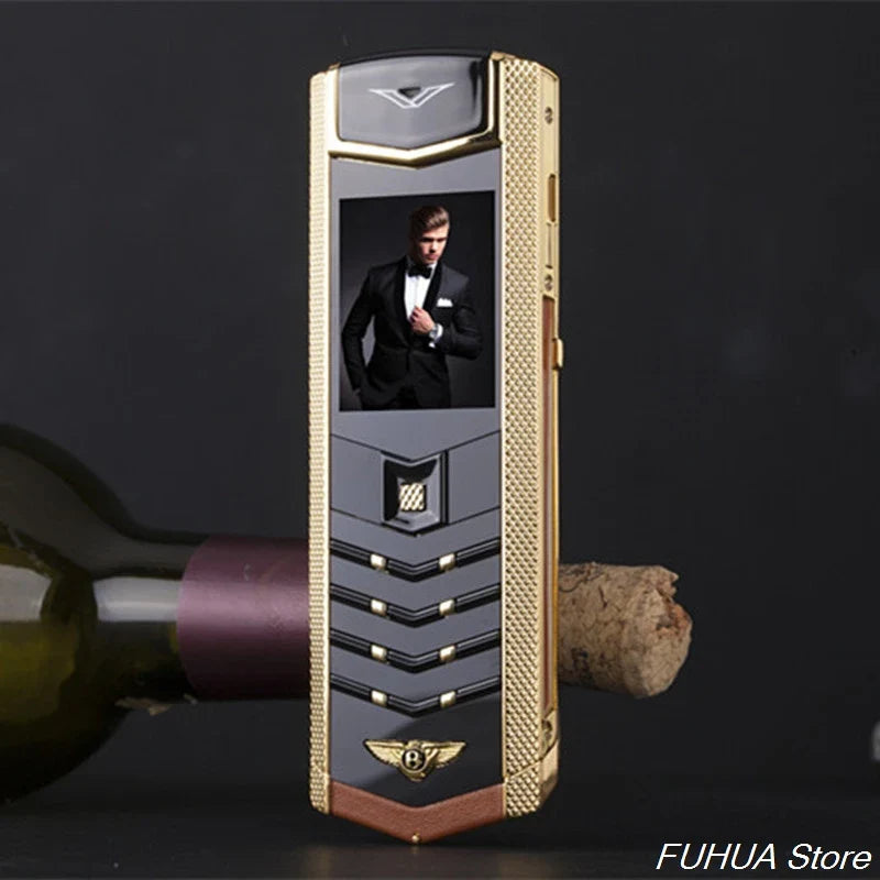 V9 Metal Body Luxury Bar Phone – Dual SIM, Bluetooth Dialer with Russian Keyboard for Seniors