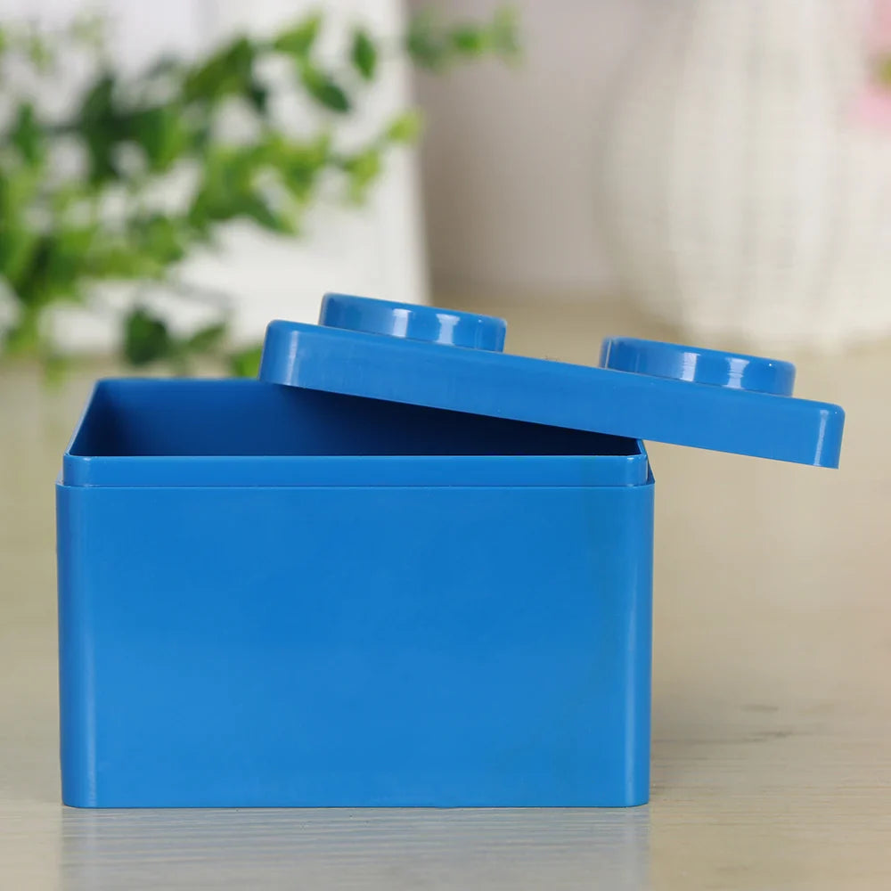 Creative Building Block Storage Box – Stackable Space-Saving Plastic Organizer for Desktop & Office Supplies