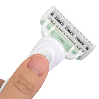 QShave Green Series Women’s Razor — 5-Layer X5 Blade Hair Remover for Bikini & Legs, Valentine’s Day Gift