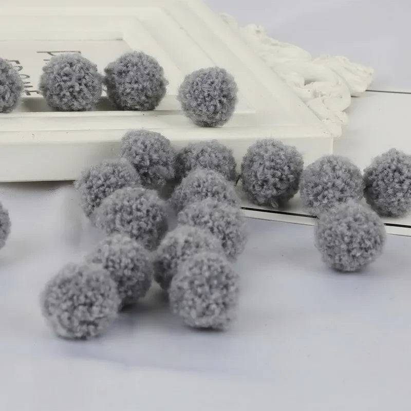 10Pcs Soft Pompom Balls 15/20mm - Fluffy Plush Craft Furballs for DIY Sewing, Home Decor & Christmas Tree Decoration