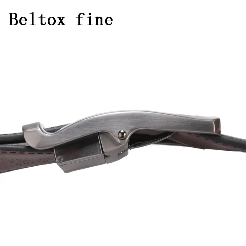 Men’s Genuine Leather Reversible Belt – 2-in-1 Rotated Buckle for Big & Tall Sizes