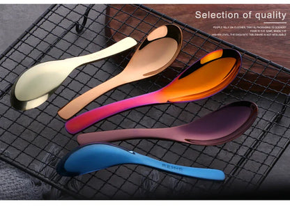 High-Quality 304 Stainless Steel Spoon Set – 3 Sizes, Gold Finish for Rice, Soup, Kids, Ice Cream & Dessert Kitchen Tableware