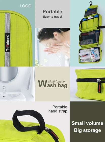 Hanging Travel Toiletry Bag | Organizer Kit for Men & Women with Cosmetics & Makeup Storage