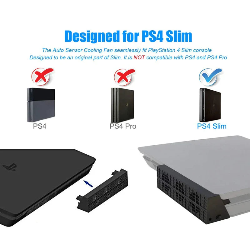 PS4 Slim Cooling Fan with Temperature Control — Game Console Accessory