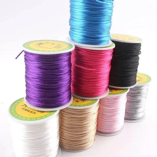 1mm 80M Satin Silk Nylon Cord – Colorful Teething Necklace & Baby Toy DIY Accessories, Rattail Cord