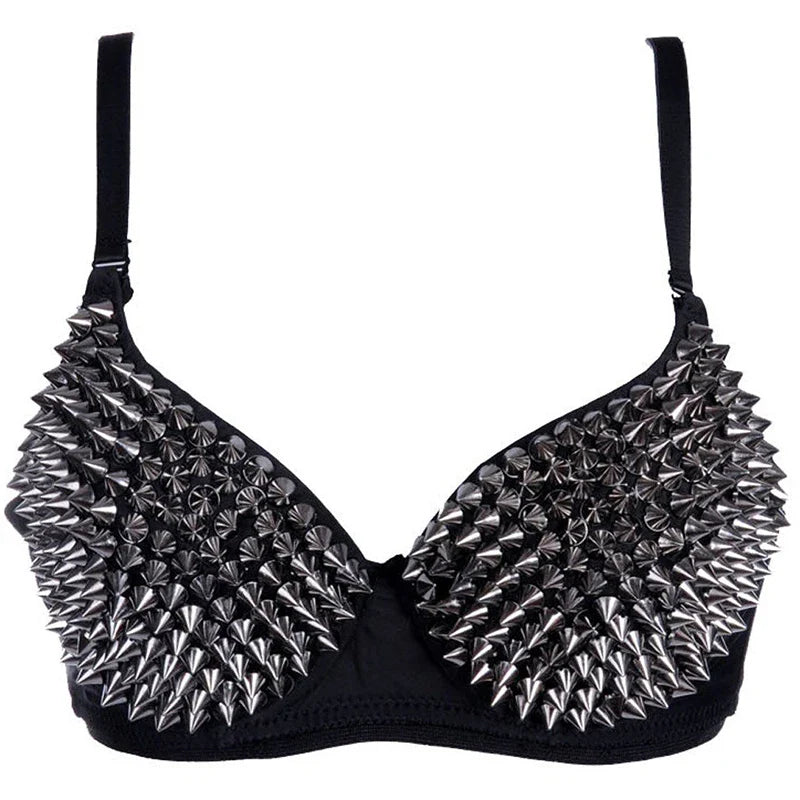 AONVE Sexy Rhinestone Lingerie – Gold/Silver Plunge Wire-Free Bralette with Sequined Cover Top