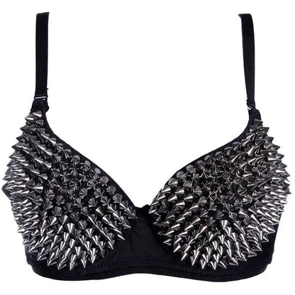 AONVE Sexy Rhinestone Lingerie – Gold/Silver Plunge Wire-Free Bralette with Sequined Cover Top