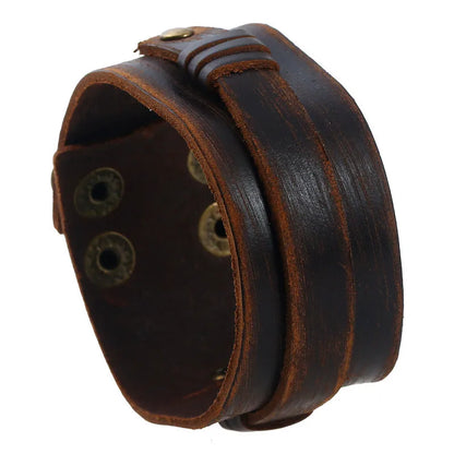Modyle Vintage Punk Retro Multilayer Leather Bracelet – Handmade Braided Rope Wrap Bangle for Men