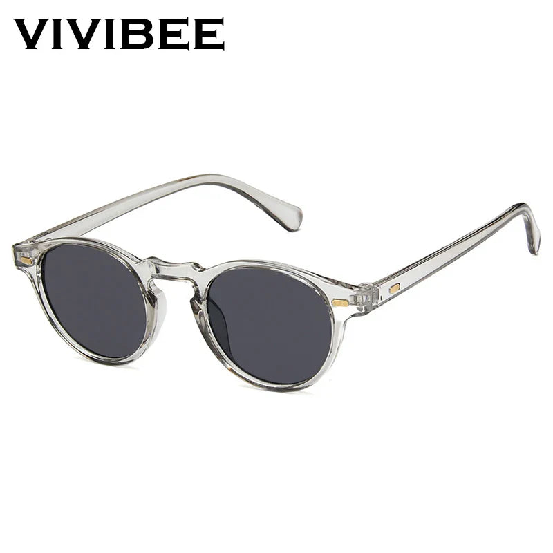VIVIBEE 2025 Fashion Oval Small Sunglasses – Classic UV400 Clear Transparent Shades for Men & Women