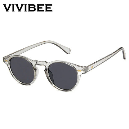 VIVIBEE 2025 Fashion Oval Small Sunglasses – Classic UV400 Clear Transparent Shades for Men & Women