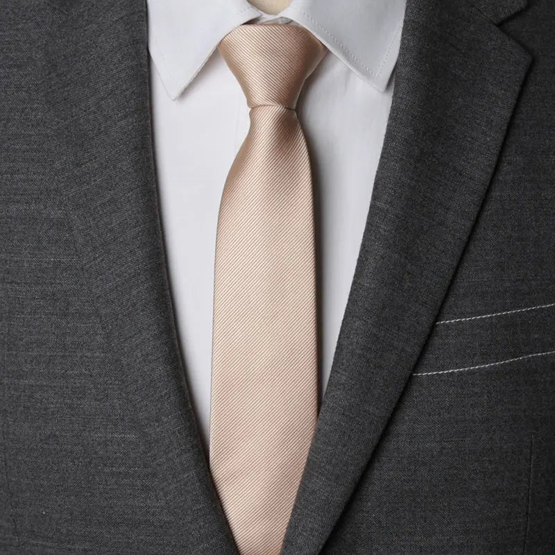 Men’s Zipper Necktie – 6cm Solid Lazy Tie for Business, Wedding & Fashion Accessories